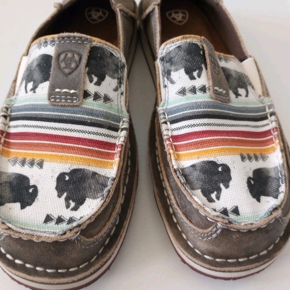Ariat Women's Cruiser Slip On Buffalo Print Leather Loafer Shoe Comfort Casual - Picture 5 of 7